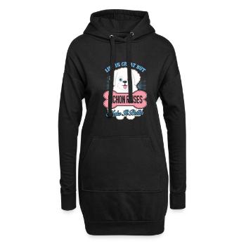 Bichon Frises Make Life Better - Hoodie Dress - black - Front