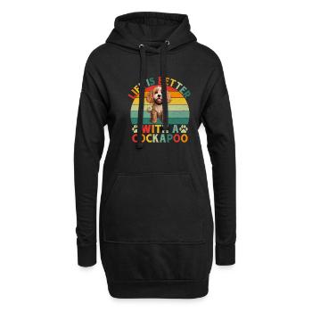 Cadeaux Cockapoo - Sweat-shirt à capuche long Femme - noir - Devant
