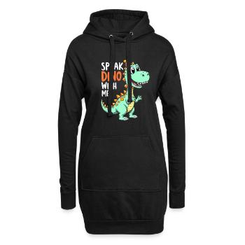 Décorations de fête de dinosaures - Sweat-shirt à capuche long Femme - noir - Devant