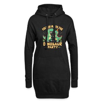 Décorations de fête de dinosaures - Sweat-shirt à capuche long Femme - noir - Devant