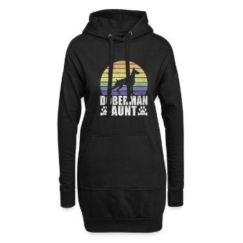 Doberman Gifts - Hoodie-Kleid - Schwarz - Vorne