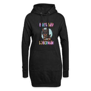 Doberman Gifts - Hoodie-Kleid - Schwarz - Vorne