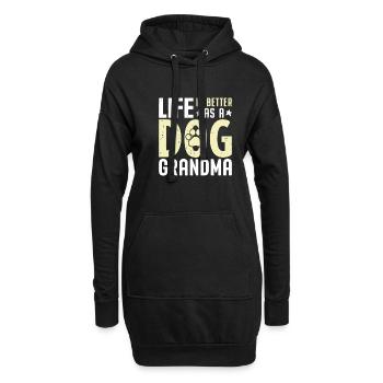 Cadeaux de grand-mère pour chien - Sweat-shirt à capuche long Femme - noir - Devant