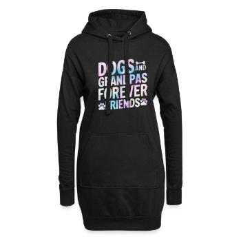 Cadeaux de grand-père chien - Sweat-shirt à capuche long Femme - noir - Devant
