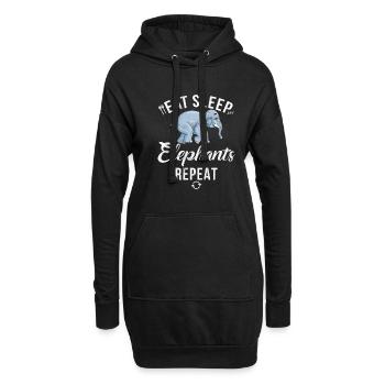 Cadeaux d’amoureux des éléphants - Sweat-shirt à capuche long Femme - noir - Devant