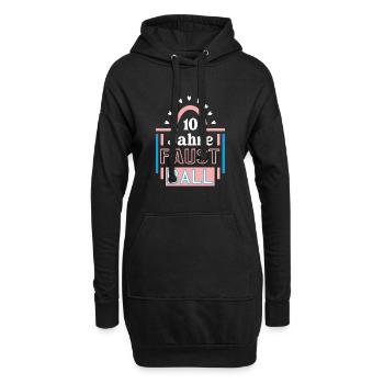 Faustball Jubiläum 10 Jahre Trainerin Spielerin - Hoodie-Kleid - Schwarz - Vorne