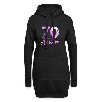 70 Jahre 70 Geburtstag Geschenk Frau - Hoodie-Kleid - Schwarz - Vorne