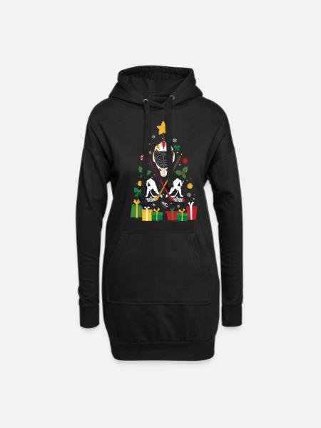 Eishockey Weihnachten Geschenk Xmas Ice Hockey - Hoodie-Kleid - Schwarz