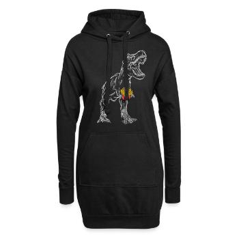 Pommesaurier Pommes Frites Dinosaurier T Rex Fritt - Hoodie-Kleid - Schwarz - Vorne