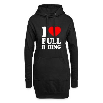 I love bull riding - Hoodie-Kleid - Schwarz - Vorne