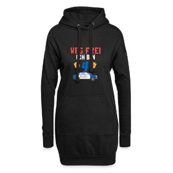 Kindergeburtstag Polizist 4 Jahre Kinder Polizei - Hoodie-Kleid - Schwarz - Vorne