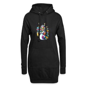 Fête de la licorne Fête du Nouvel An 2024 Design - Sweat-shirt à capuche long Femme - noir - Devant