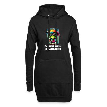 Frosch im Regen mit lustigem Spruch - Hoodie-Kleid - Schwarz - Vorne