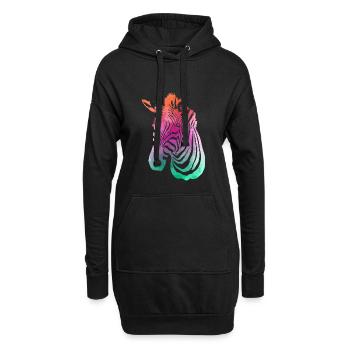 Zebra Modetrend - Hoodie-Kleid - Schwarz - Vorne