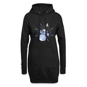 Geschenk für Albin - Hoodie-Kleid - Schwarz - Vorne