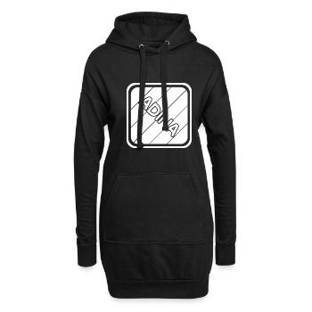 Geschenk für Adina - Hoodie-Kleid - Schwarz - Vorne