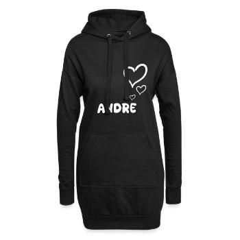 Geschenk für Andre - Hoodie-Kleid - Schwarz - Vorne