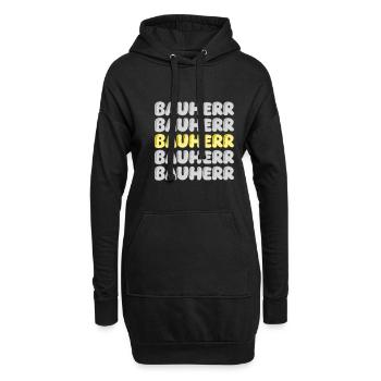 Geschenk für Bauherr - Hoodie-Kleid - Schwarz - Vorne