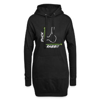 Science Nerd Duck Rabbit Physics Math Geek - Sweat-shirt à capuche long Femme - noir - Devant