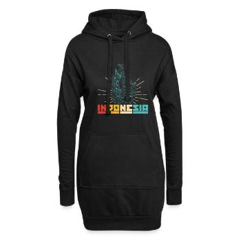 Indonesien Reise Bali Wayang Kulit Schatten - Hoodie-Kleid - Schwarz - Vorne