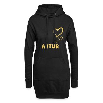 Geschenk für Artur - Hoodie-Kleid - Schwarz - Vorne