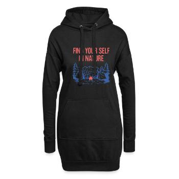 Find Your Self in Nature Camping Positivity Camper - Hoodie Dress - black - Front