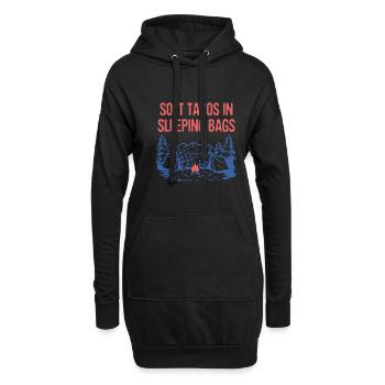 Tacos doux dans des sacs de couchage Camping Funny Camper - Sweat-shirt à capuche long Femme - noir - Devant