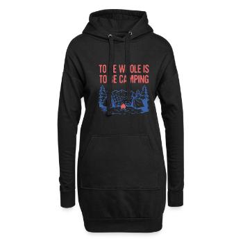 Être entier, c’est être camping Citation de motivation - Sweat-shirt à capuche long Femme - noir - Devant