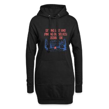 Perdez-vous et peut-être le camping-car amusant - Sweat-shirt à capuche long Femme - noir - Devant