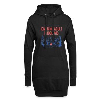 Ignoring Adult Problems Summer Camping Tropical - Hoodie-Kleid - Schwarz - Vorne