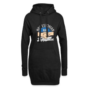 Not Estonian But Supportive Country Traveler - Hoodie-Kleid - Schwarz - Vorne