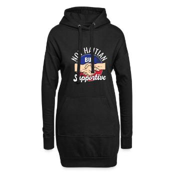 Pas haïtien mais un voyageur de campagne solidaire Haïti - Sweat-shirt à capuche long Femme - noir - Devant