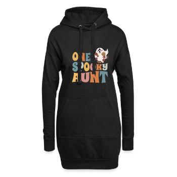 One Spooky Aunt Groovy Halloween Costume - Hoodie Dress - black - Front