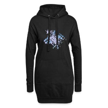 Jahr 2016 - Hoodie-Kleid - Schwarz - Vorne