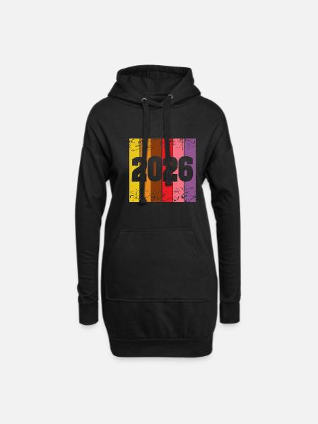 Jahrgang 2026 - Hoodie-Kleid - Schwarz