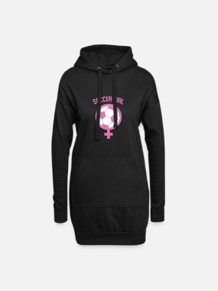 Frauenfussball - Hoodie-Kleid - Schwarz