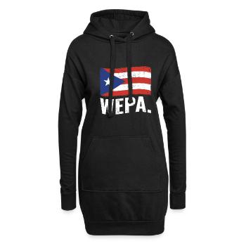 Fier portoricain Wepa Porto Rico Flag Latino - Sweat-shirt à capuche long Femme - noir - Devant