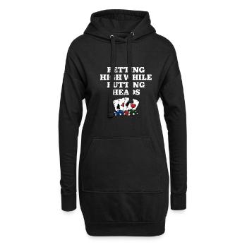 Parier haut tout en Butting Heads Poker Casino - Sweat-shirt à capuche long Femme - noir - Devant