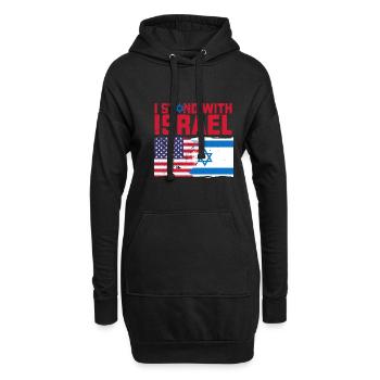 Israël États-Unis Amérique Origine Drapeau Jérusalem - Sweat-shirt à capuche long Femme - noir - Devant
