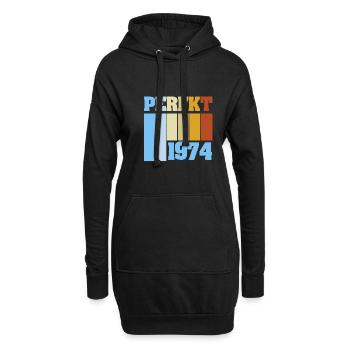 Einzigartig 1974 - Hoodie-Kleid - Schwarz - Vorne