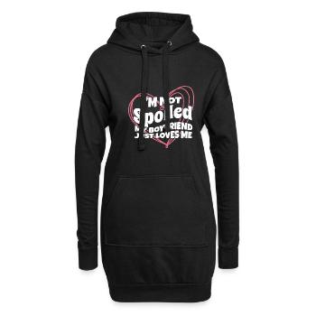 Proud Girlfriend I'm Not Spoiled My BF Just Loves - Hoodie-Kleid - Schwarz - Vorne