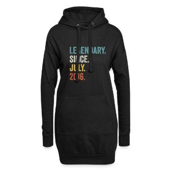 6 Years Old Legendary Since July 2016 6th Birthday - Hoodie Dress - black - Front