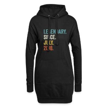 Legendary Since July 2018 4. Geburtstag - Hoodie-Kleid - Schwarz - Vorne