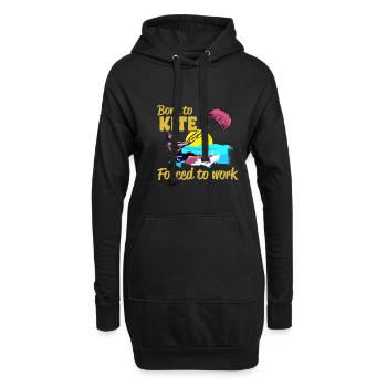 Kitesurfer Born To Kite Forced To Work Kitesurfen - Hoodie-Kleid - Schwarz - Vorne