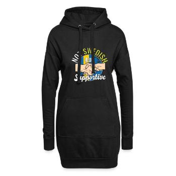 Pas suédois mais voyageur du pays qui vous soutient - Sweat-shirt à capuche long Femme - noir - Devant