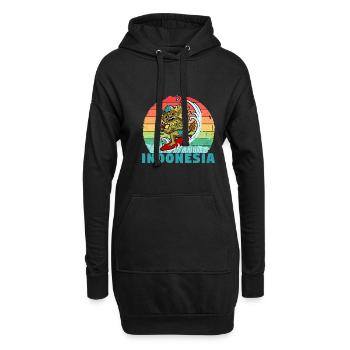 Bali Barong Urlaub Indonesien Ozean Surfer - Hoodie-Kleid - Schwarz - Vorne
