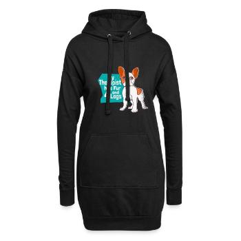 My Therapist Has Fur and 4 Legs Hund Französische - Hoodie-Kleid - Schwarz - Vorne
