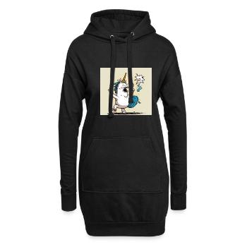 Licorne comique! Idée cadeau, drôle - Sweat-shirt à capuche long Femme - noir - Devant