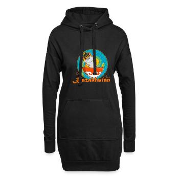 Republik Kasachstan UdSSR Sowjetrepublik Asien - Hoodie-Kleid - Schwarz - Vorne