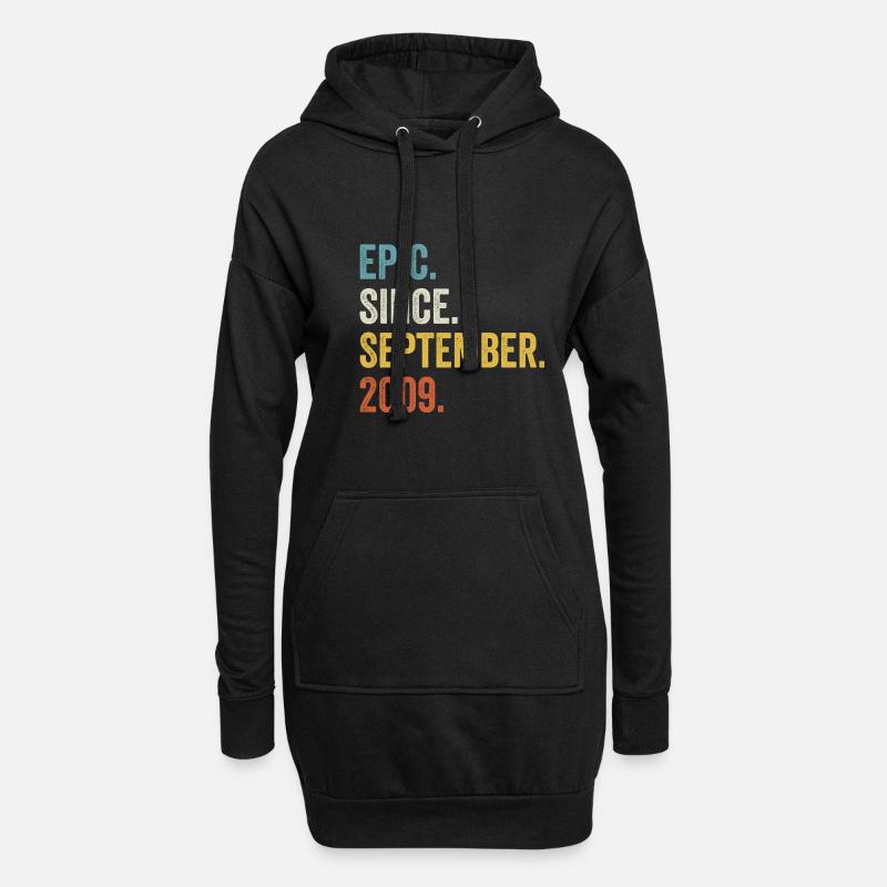 Epic Since September 2009 13. Geburtstag - Hoodie-Kleid - Schwarz